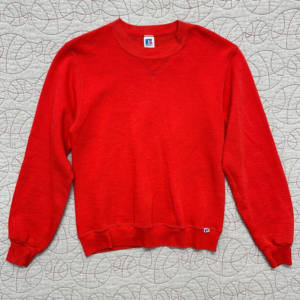 Russell Athletic Sweatshirt Red USA Blank / Men's Small